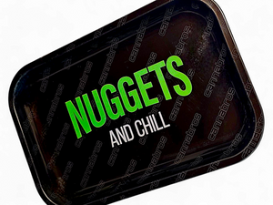 Nuggets And Chill 11"x7" Rolling Tray with Magnetic Lid